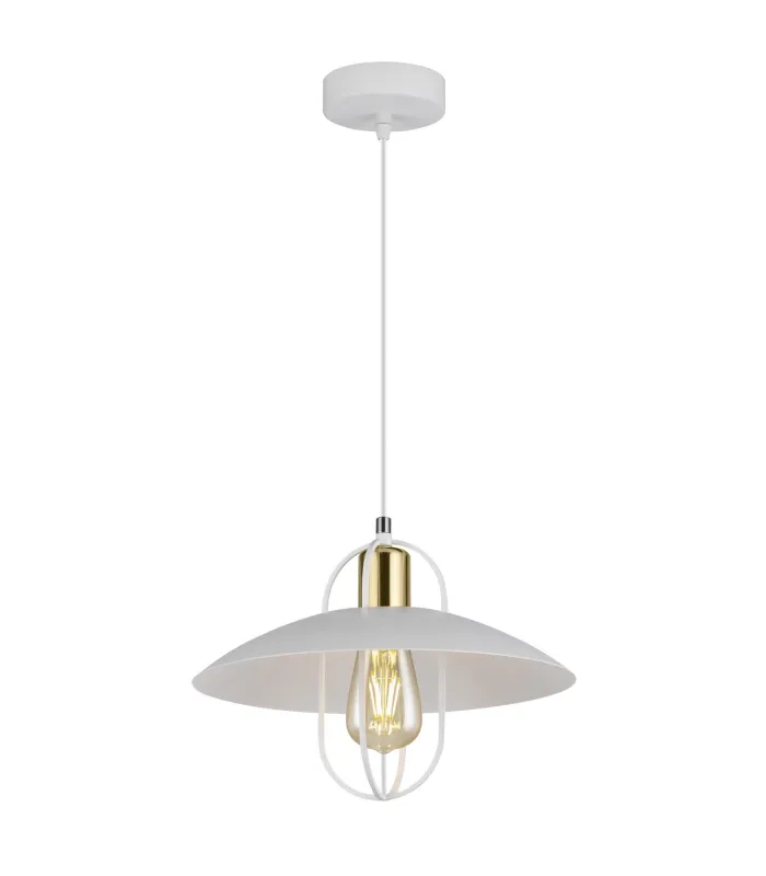 COLGANTE 1L TELMO BLANCO-ORO 1 X 60W E-27 - Imagen 1