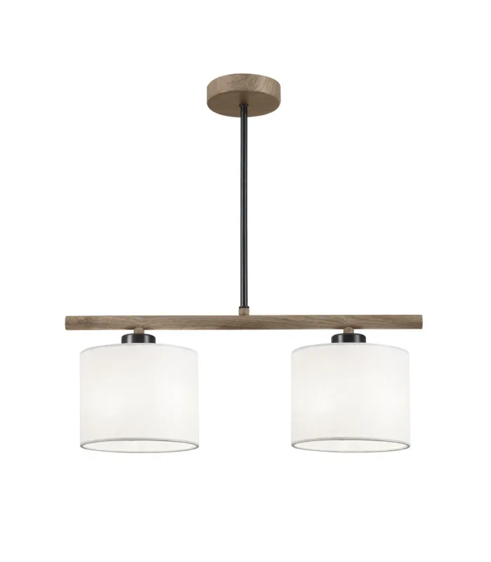 Lámpara Berta 2 luces negro/blanco 49x46x15 cm