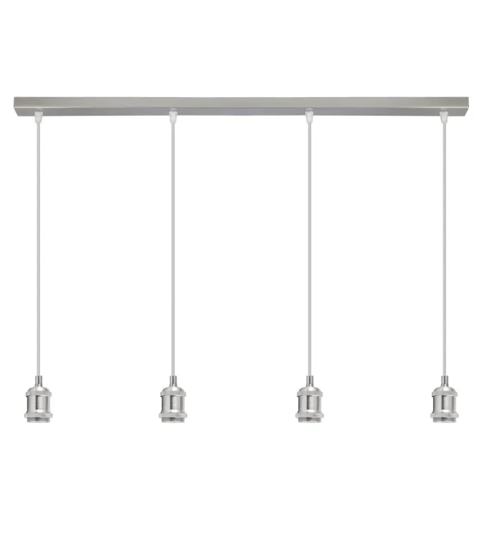 Lampara lineal 4 colgantes modelo Eduardo niquel satinado