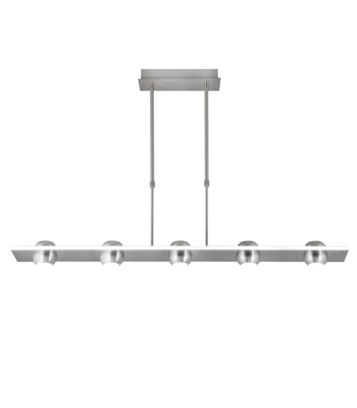 Lámpara lineal 5 luces Fanton niquel satinado 54W