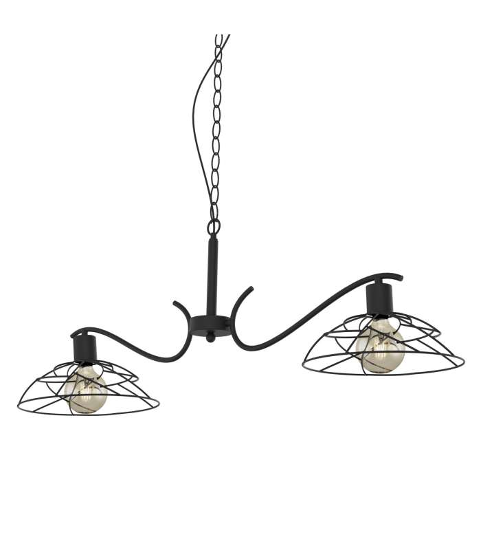 Farrel 2 lights lamp, black finish.