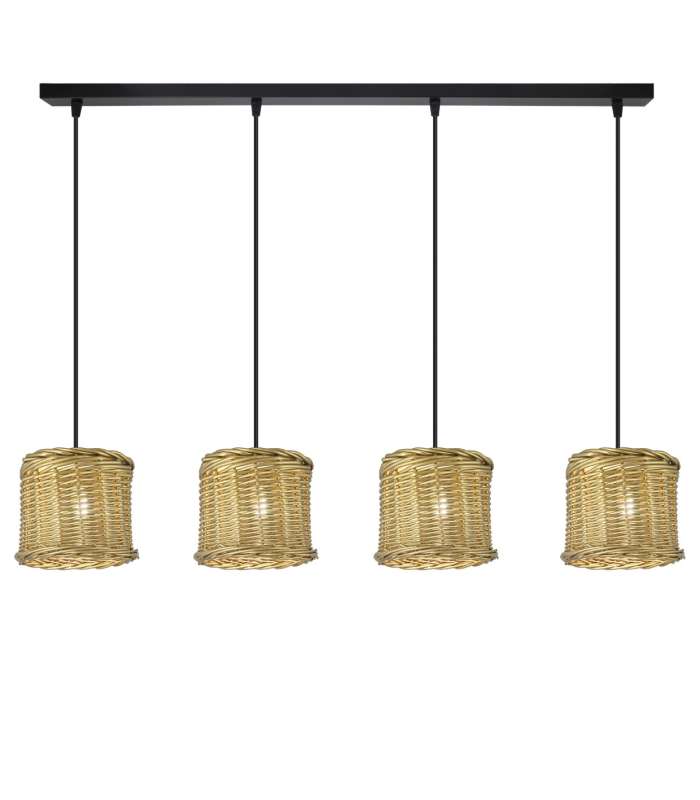 Georgina linear lamp 4 pendants wicker finish 18 cm(height) 90