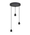 Pendant 3 luzes modelo Larrue preto finish 30 cm (alto)9 cm (largura)9 cm (back)