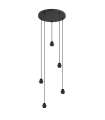 Pendant 5 luzes modelo Larrue preto finish 49 cm (alto)9 cm (largura)9 cm (back)