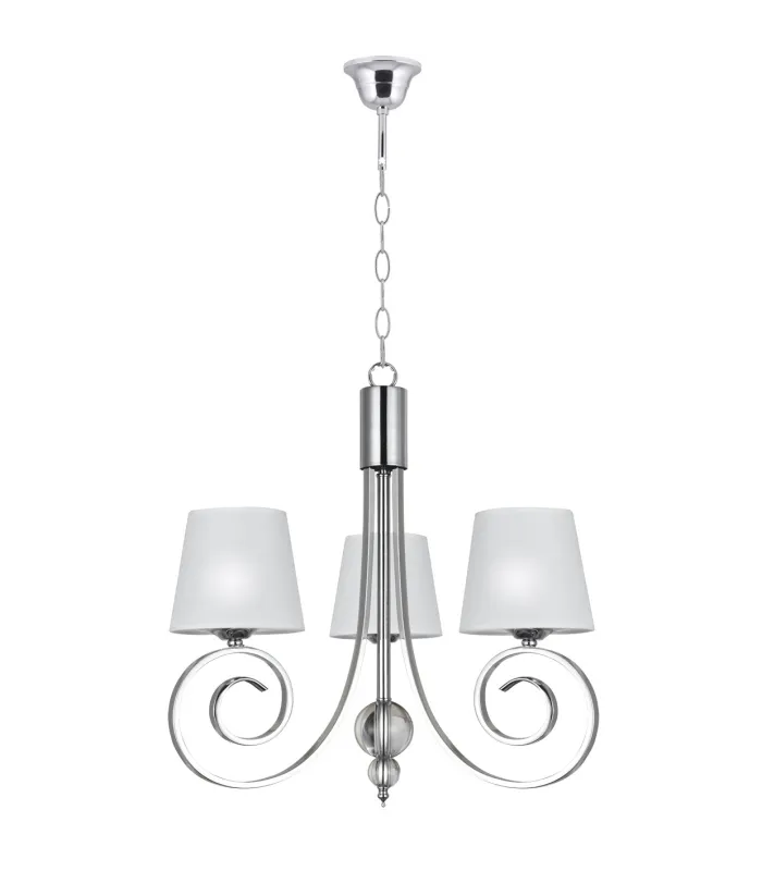 Lámpara 3 luces Marela cromo 100x55x55 cm