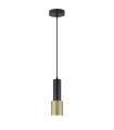 Lámpara colgante modelo Sandro acabado negro-oro, 35cm(alto) 8cm(ancho) 8cm(largo)