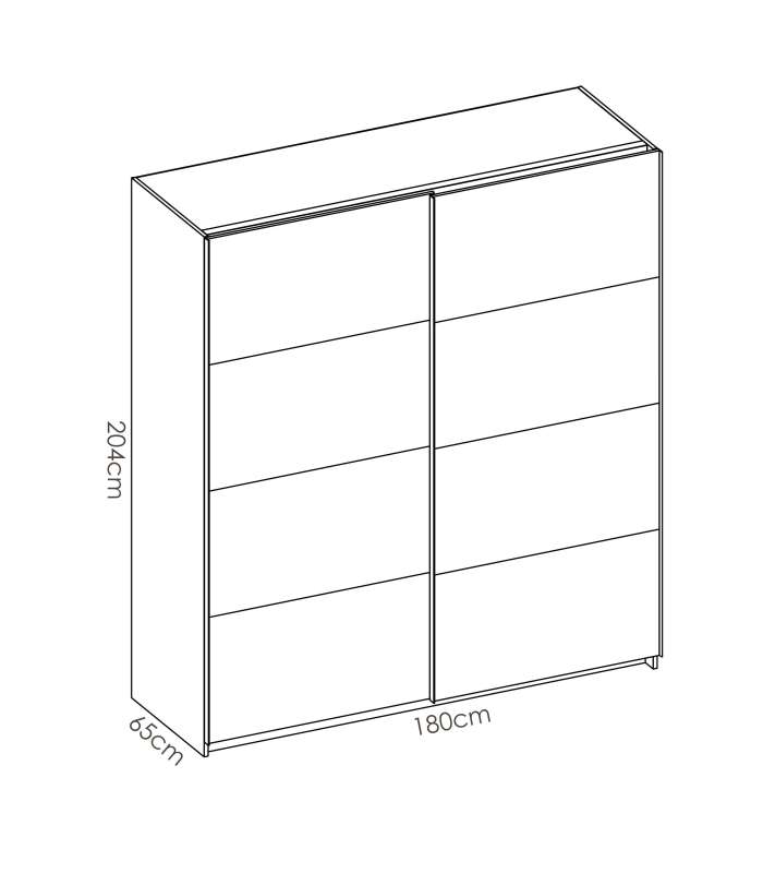 Wardrobe 2 sliding doors Slide 180 cm wide