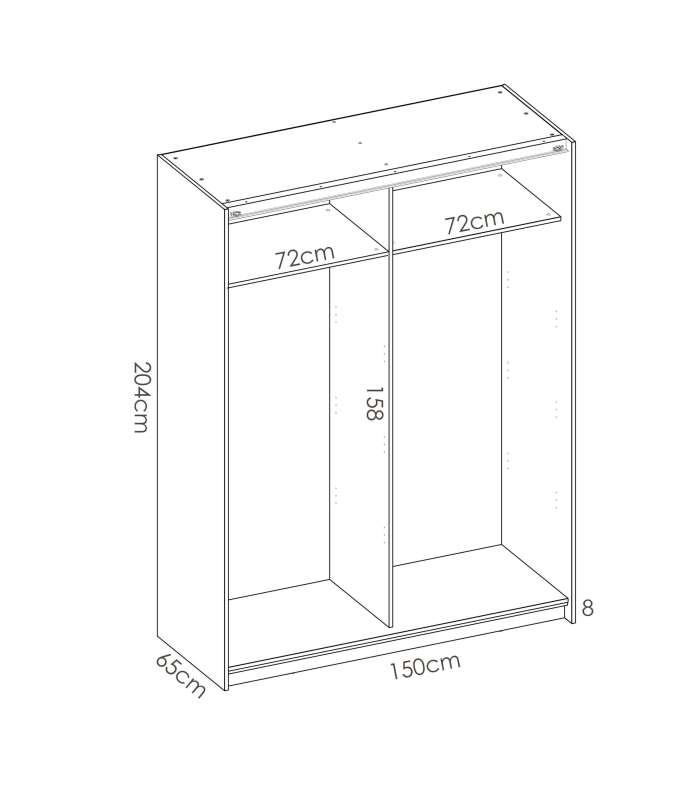 Wardrobe sliding doors Slide 150 cm wide