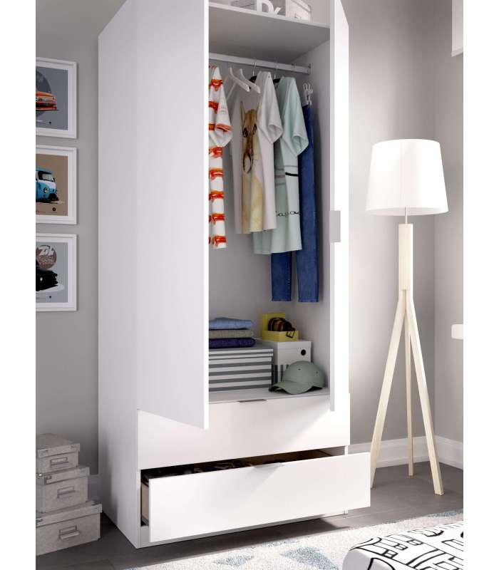 Wardrobe 2 doors 2 drawers 81 cm wide