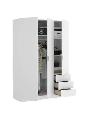 Armario ropero Marcela 3 puertas abatibles en blanco