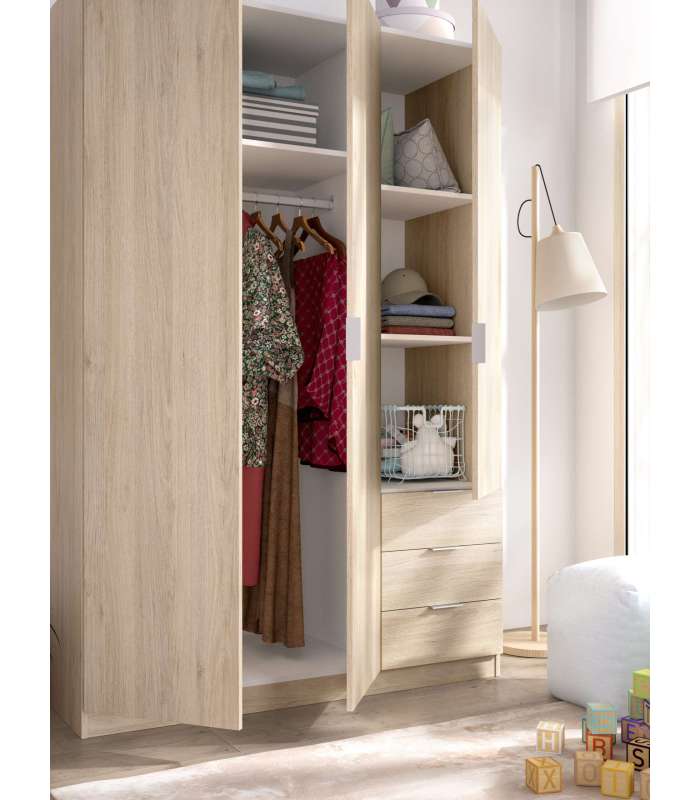 copy of Wardrobe 3 doors 3 folding drawers 121 cm wide