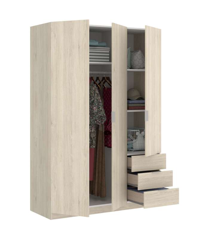 copy of Wardrobe 3 doors 3 folding drawers 121 cm wide