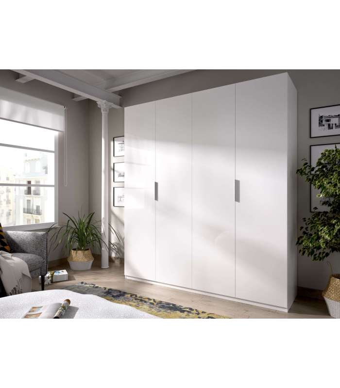 Armoire penderie portes battantes finition blanche 204