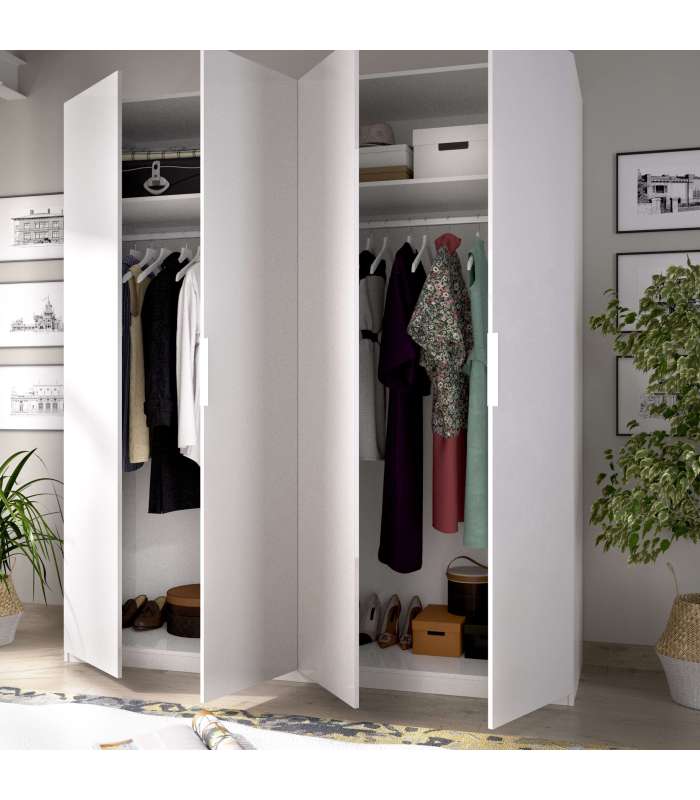 Wardrobe folding doors white 180 cm wide