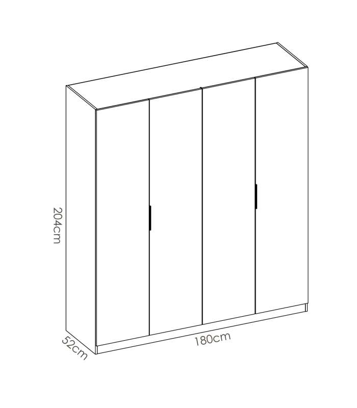 Armoire penderie portes battantes finition blanche 204