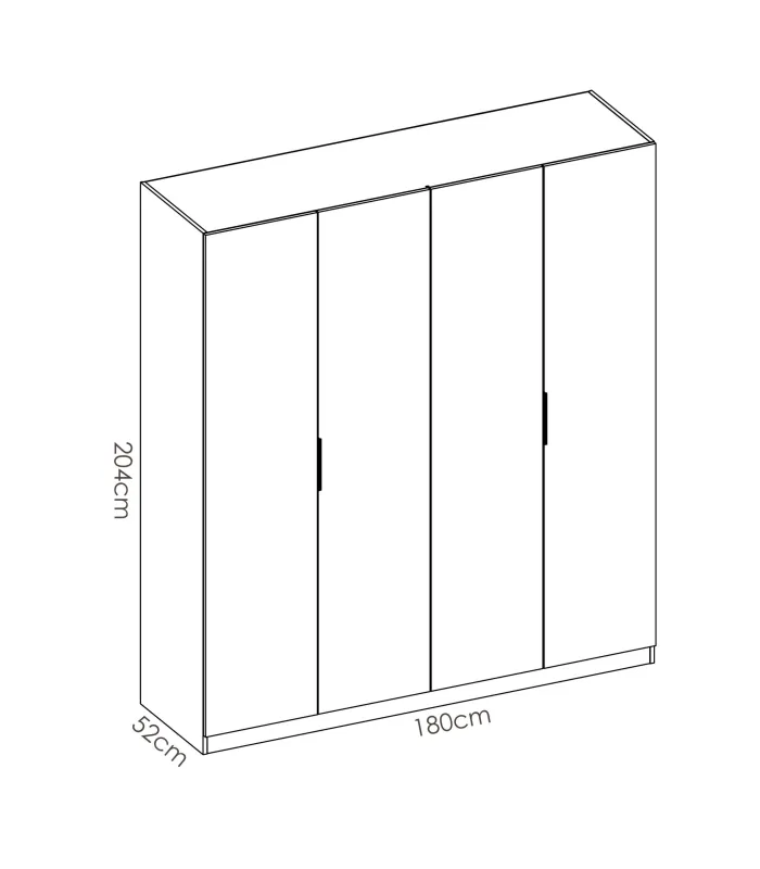 Wardrobe folding doors white 180 cm wide