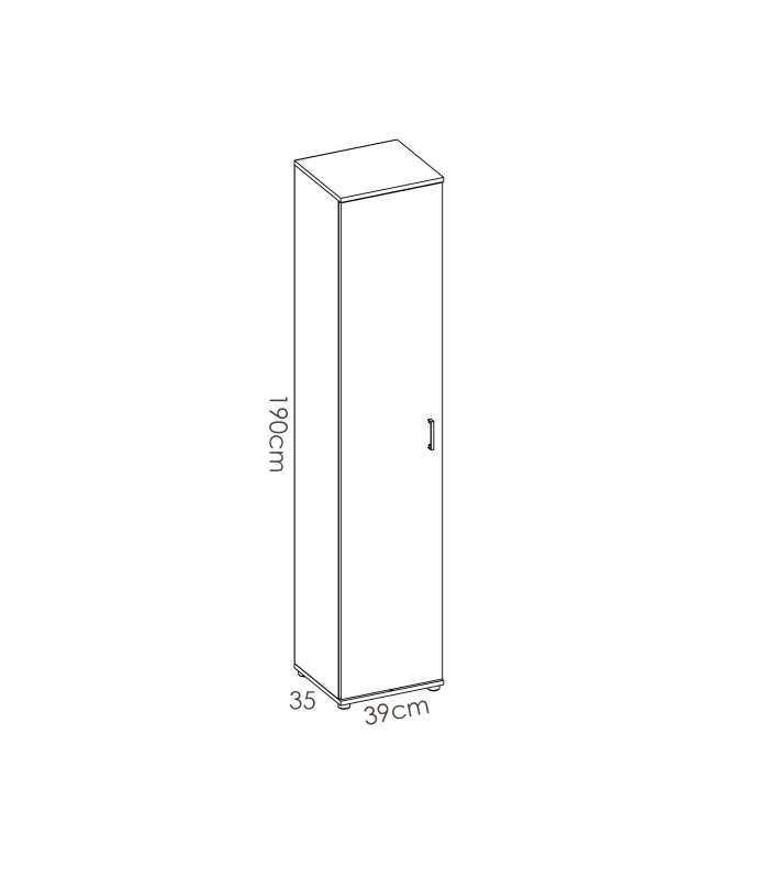 Armário multi-usos em acabamento branco 1 porta 39 cm(largura)