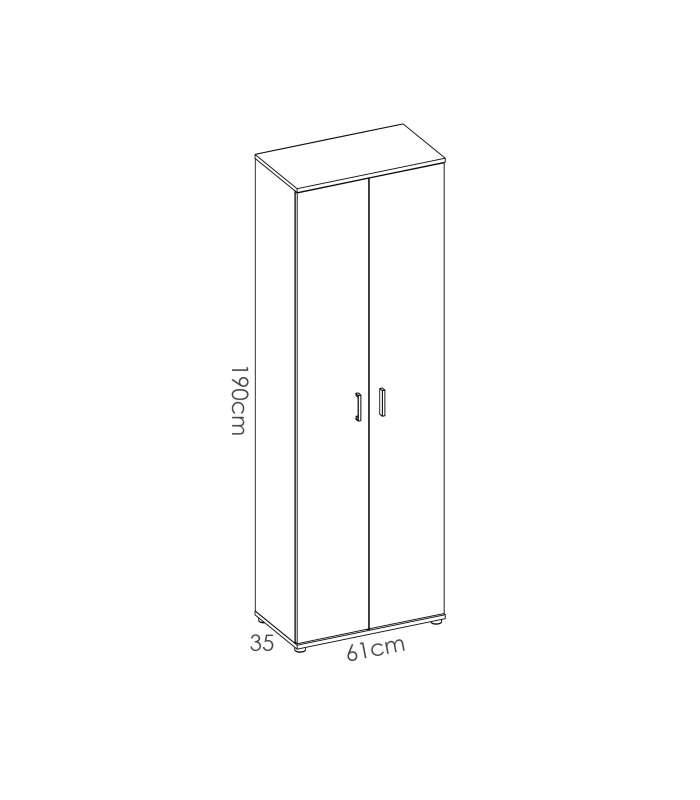 DKIT Lavadero Armario multiusos en acabado blanco 2 puertas 3