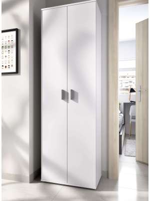 Armoire polyvalente en finition blanche 2 portes 6 étagères 61