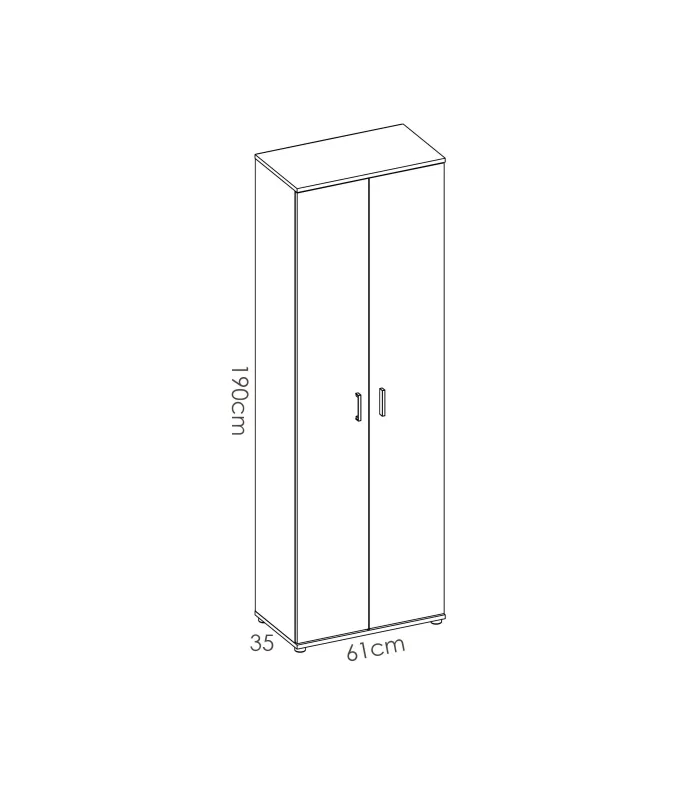 White multipurpose cabinet 2 doors 6 shelves.