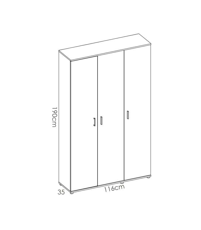 Armário multi-usos em acabamento branco 3 portas 116