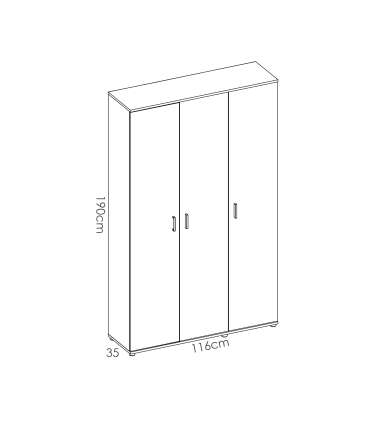 White multipurpose cabinet 3 doors.