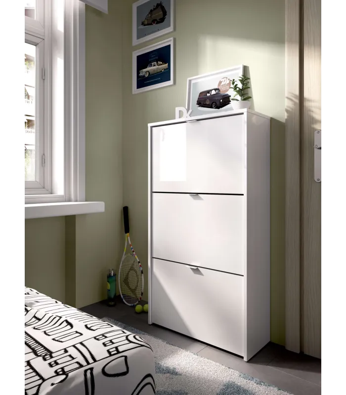 DKIT Zapateros Zapatero 3 puertas blanco brillo Porcuna 61