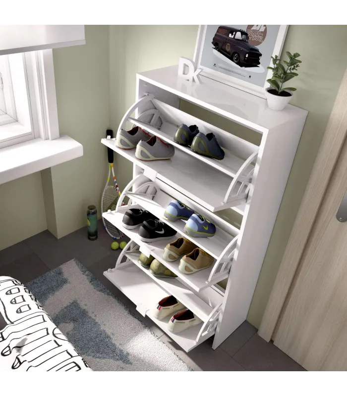 DKIT Zapateros Zapatero 3 puertas blanco brillo Porcuna 61