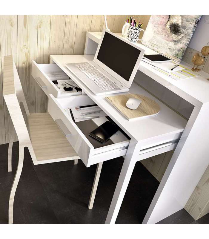 Extendable office table Seven white gloss.