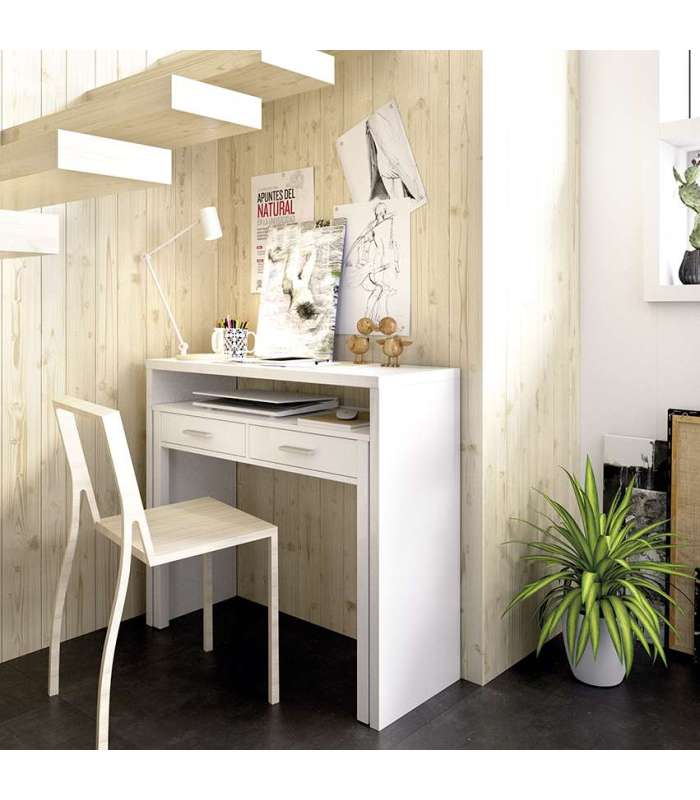 Extendable office table Seven white gloss.