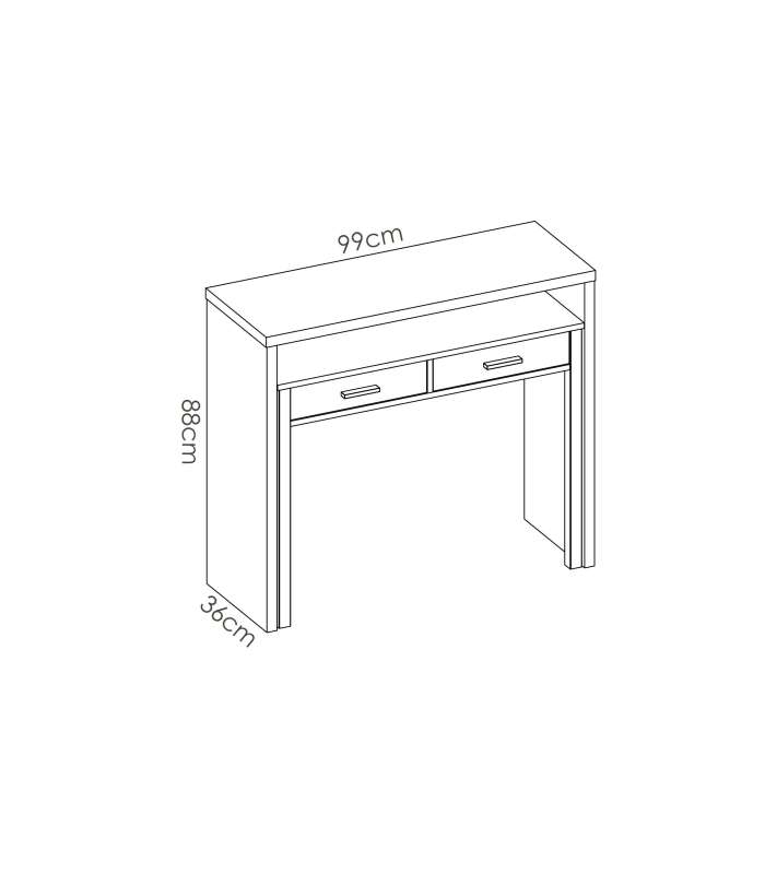 Extendable office table Seven white gloss.