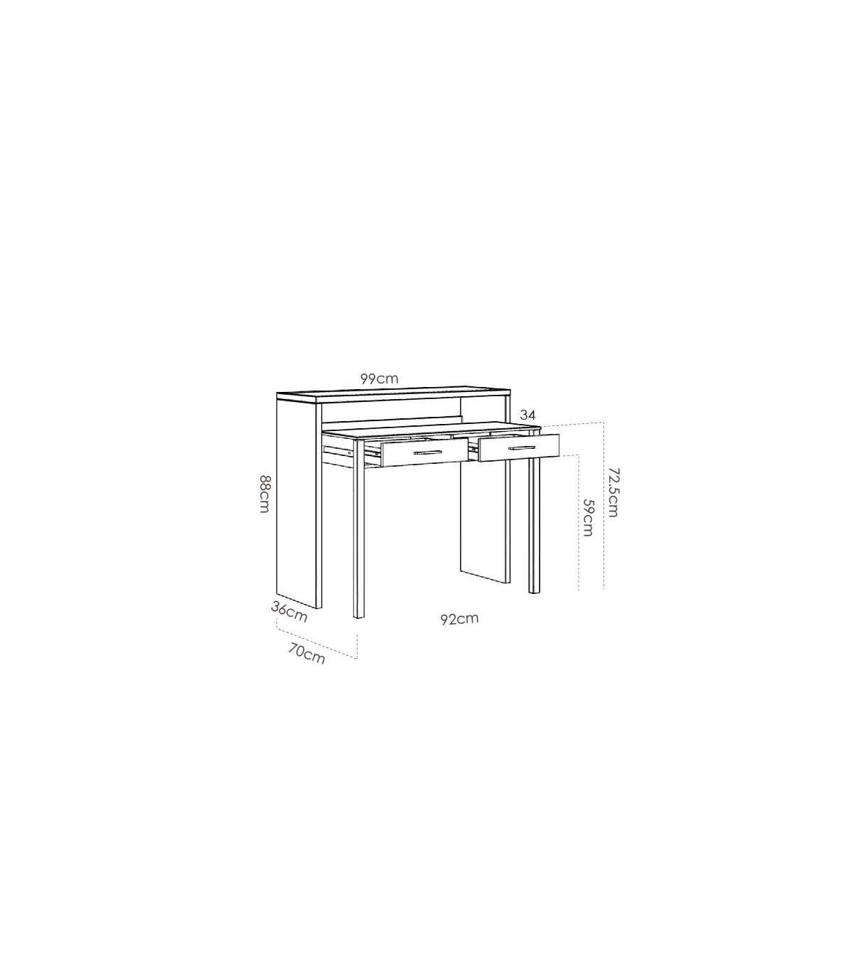Mesa plegable pared - Mesa plegable auxiliar blanca para cocina 80cm x 36cm