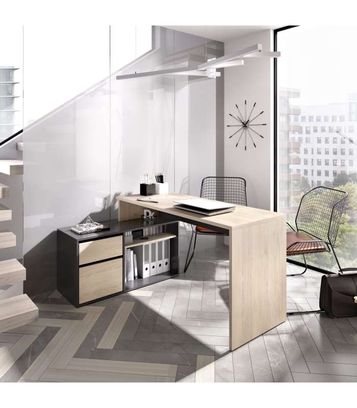 Rox natural/white gloss office table.