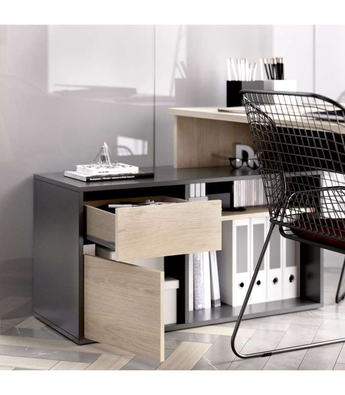 Rox natural/white gloss office table.