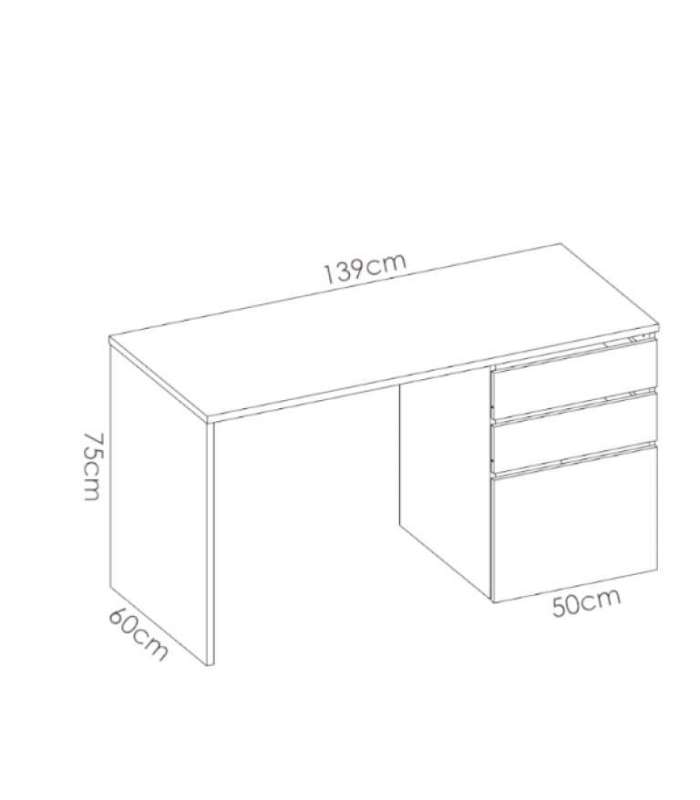 Mesa de escritório Santiago de Calatrava 2 gavetas 1 porta