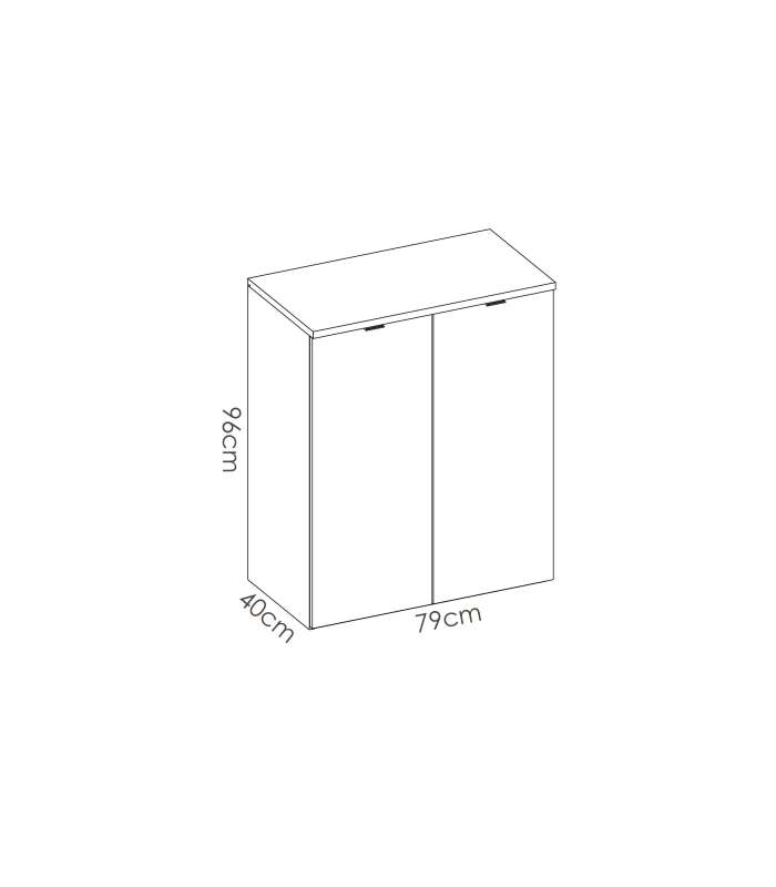 Santa Elena 2 portes battantes en finition blanc brillant 79 cm