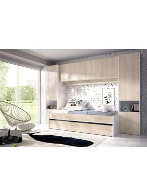 Conjunto de jovens em branco natural, 203x302x97 cm