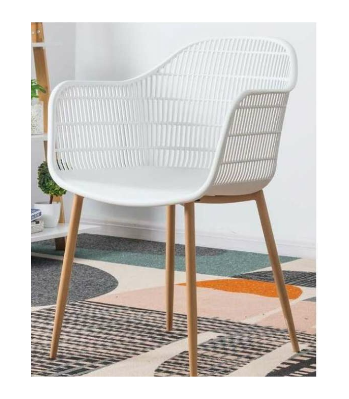 Lot de 2 chaises Kalvin finition blanche 85 cm (hauteur) 61 cm