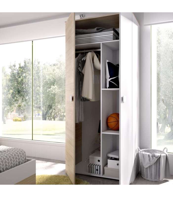 Wardrobe wardrobe 2 doors Dina 90 cm wide.