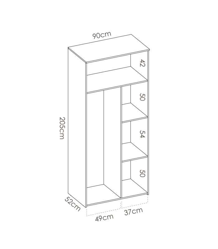 Roupeiro 2 portas Santisteban 215 cm(altura)200 cm(largura)52