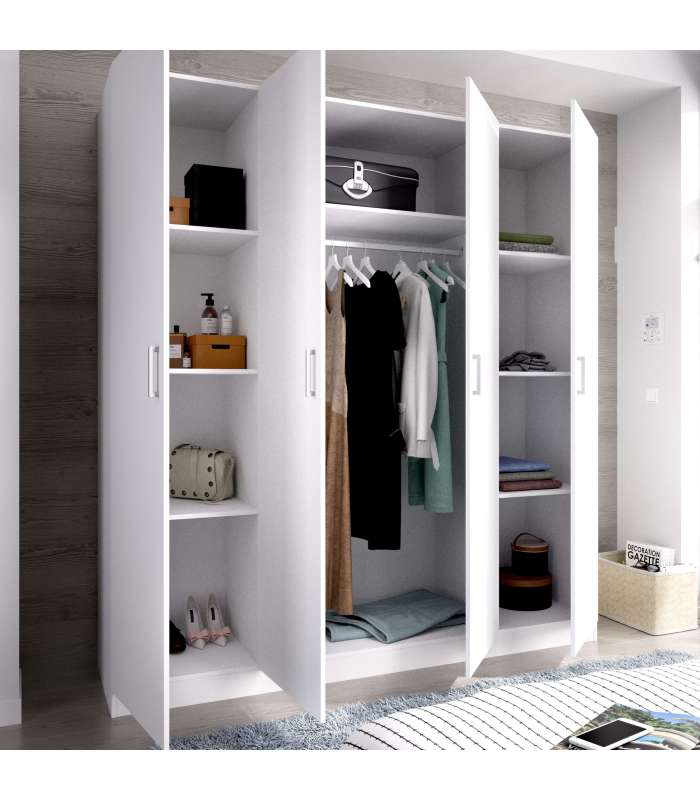 Wardrobe 4 folding doors Maxi 200 cm wide