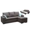 Sofa cama chaiselongue Oscar tapizado marrón 220 cm(ancho) 104 cm(altura) 155 cm(fondo).