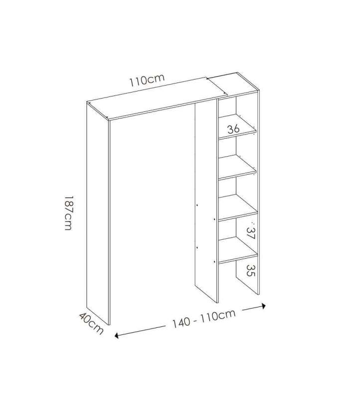 Commode Siles pour chambre à coucher 3 étagères finition