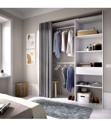 Dressing room Suit for bedroom with curtain,3 shelves and 1