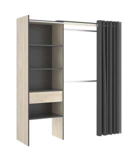 copy of Dressing room Suit for bedroom with curtain,3 shelves
