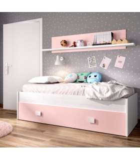 Bed nest Noa 1 drawer and shelf various colors.