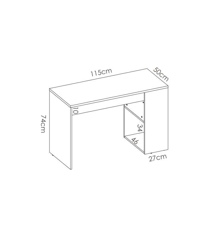 Teo desk with shelf and 1 drawer.