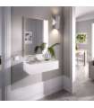 Arquillos-1 couloir avec miroir et tiroir en finition blanche-bois naturel 80 cm(hauteur)63 cm(largeur)35 cm(longueur)