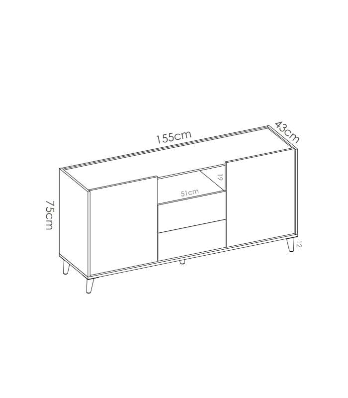 copy of Sideboard 3 Kloe doors for living room or kitchen.