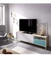 Mueble de televisión La Iruela en acabado natural/esmeralda 47 cm(alto)155 cm(ancho)43 cm(largo)